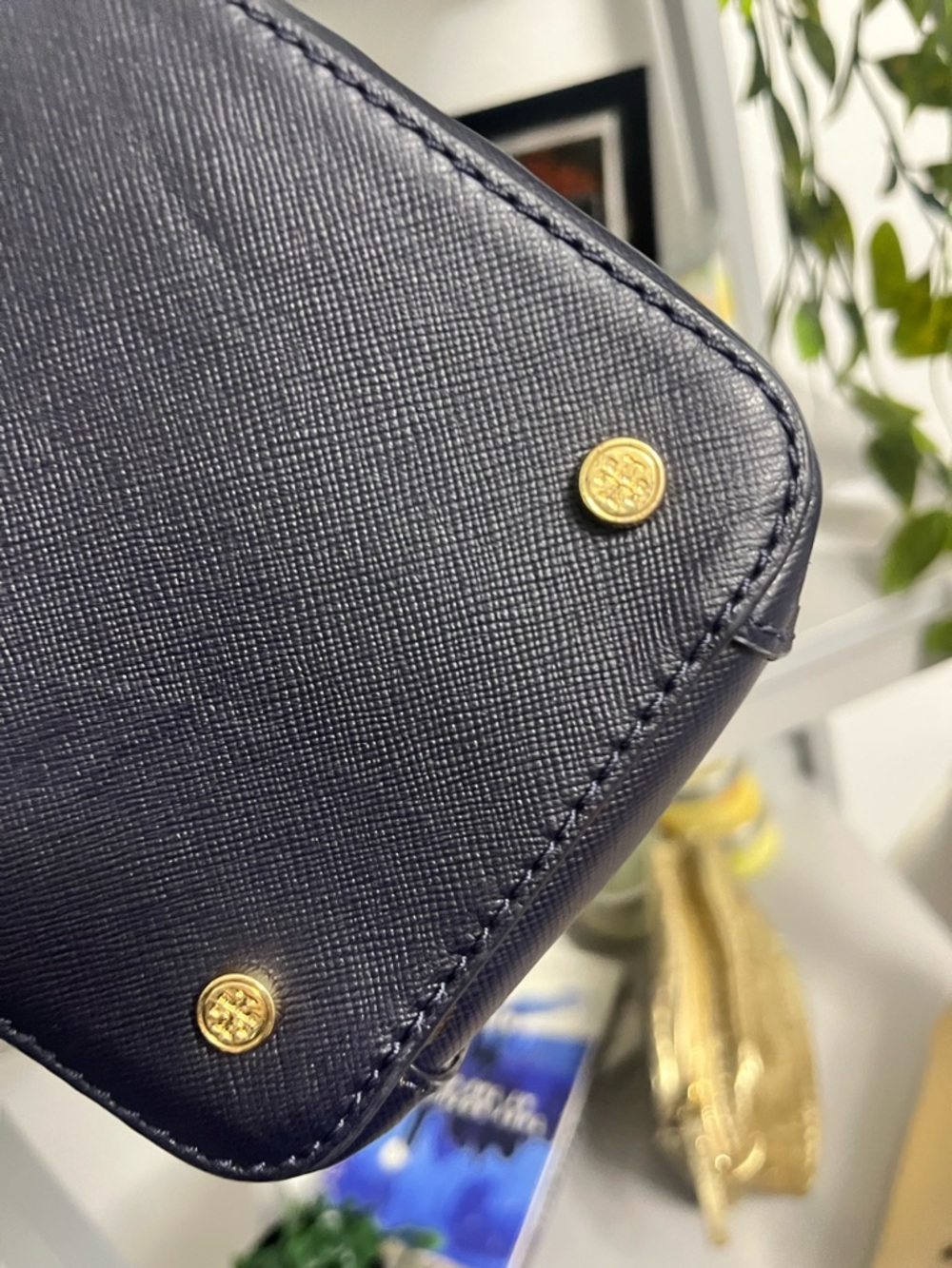 Tory Burch Black Tote with Red Heart Cutouts - Picture 5 of 15